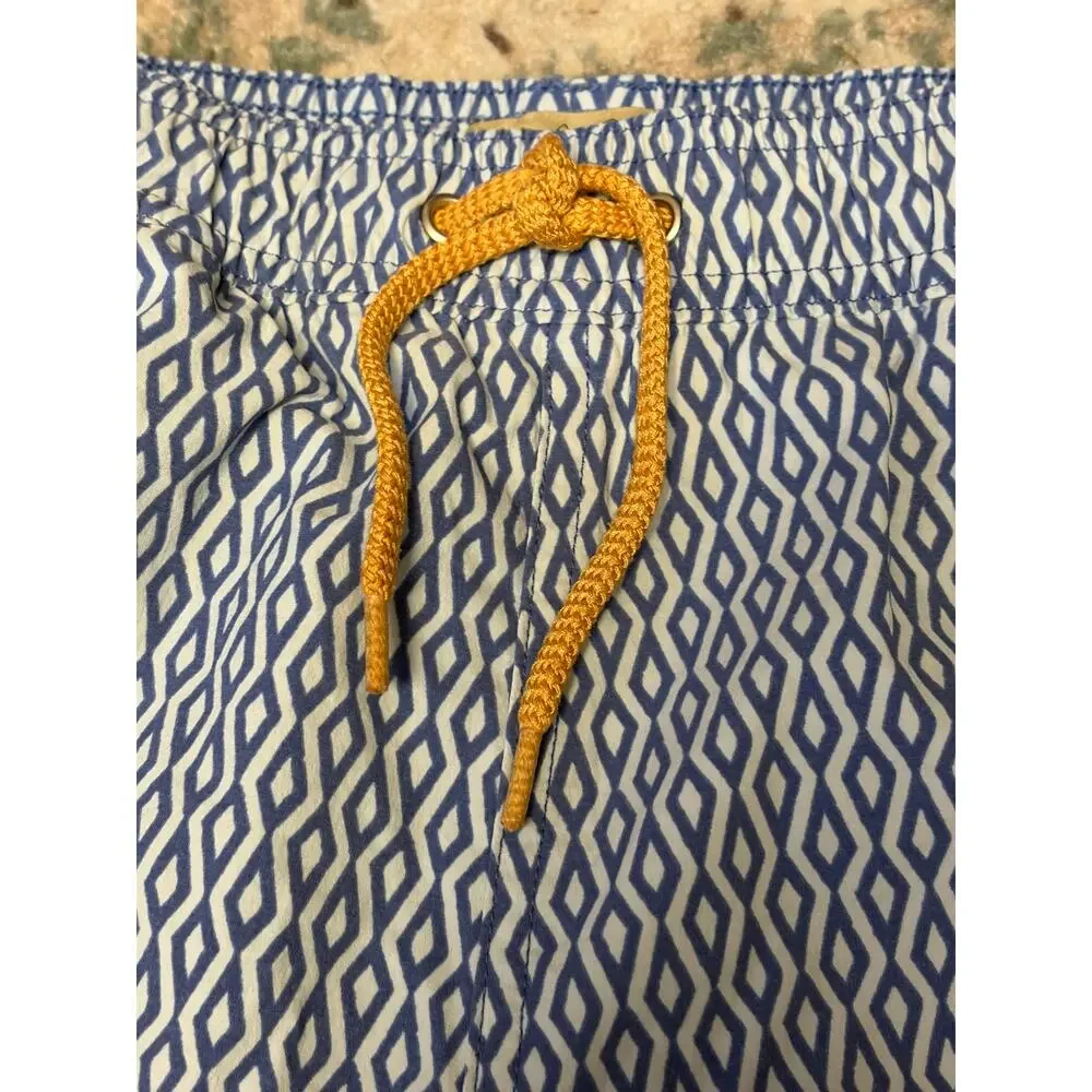 J.Crew Original Swimwear Men’s Blue Geometric Swim Trunks Size S 6” Inseam